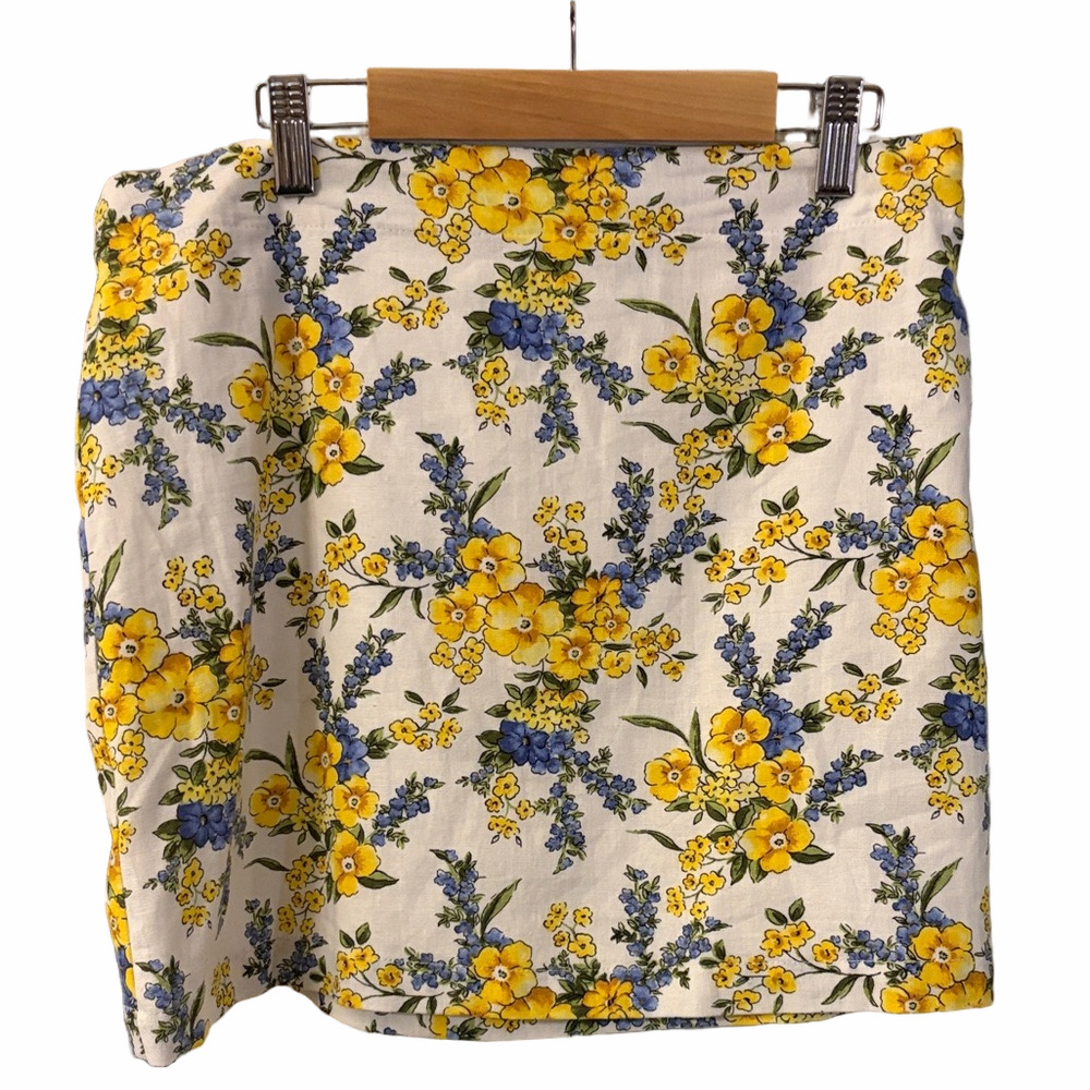 Forever 21 floral linen miniskirt large.